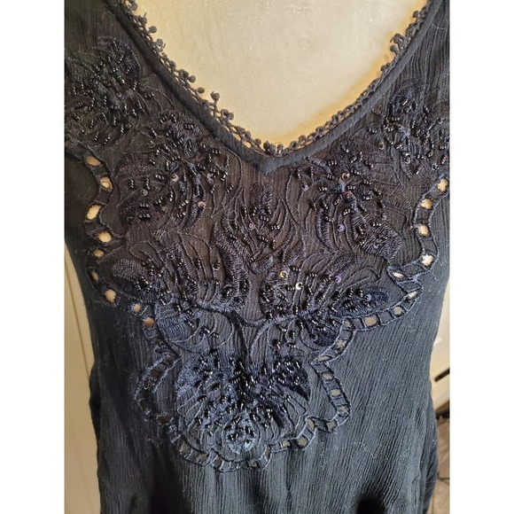 Free People Intimately free Long gauzey Sequin Tank top Small - Picture 2 of 7